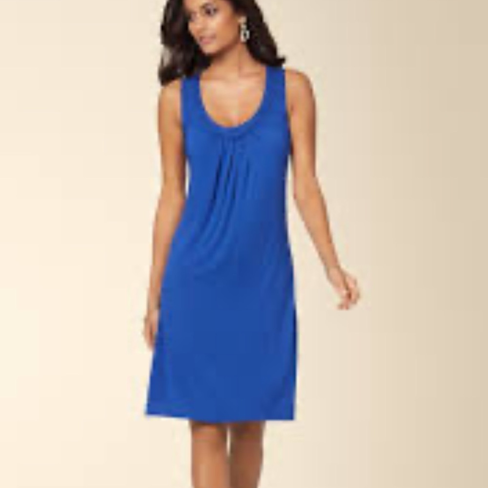 NWT Soma Sleeveless Braided Neckline Short Dress Sapphire Size Medium